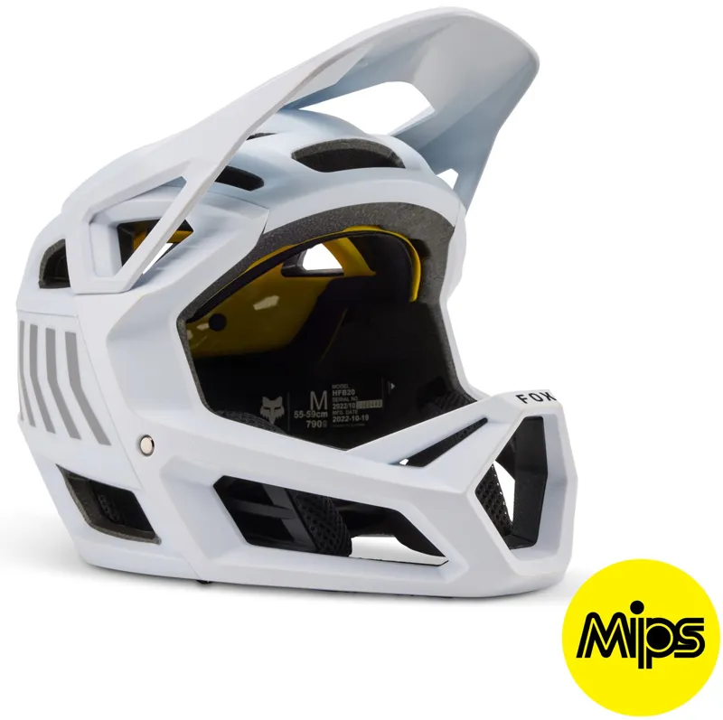 Fox Proframe Full Face Youth MTB Helmet Race Energy OS White